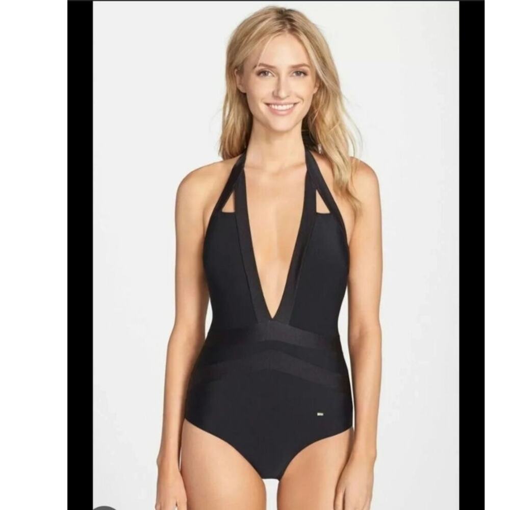 Ted Baker Ralinda Black Halter Swimsuit Size: 3